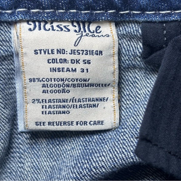 Miss Me Jeans Mid Rise Easy Boot Metallic Embellished Rhinestones Curvy Blue 29 - Picture 8 of 16